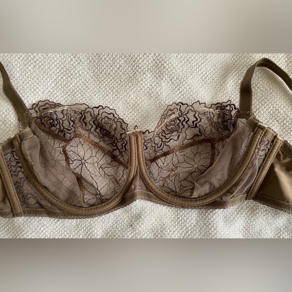 NWT Gorteks Lace Underwire Demi Bra in Mocha - Picture 11 of 14